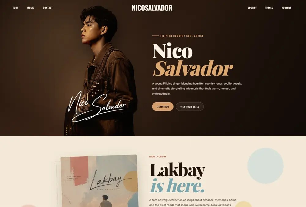 Artist website template