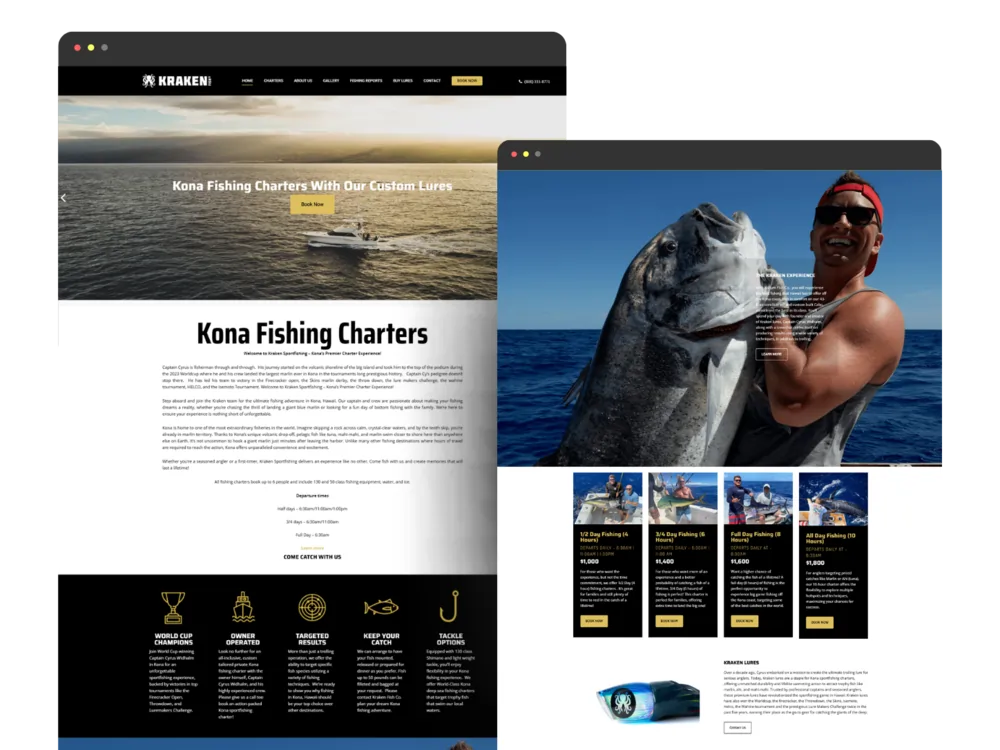 Kraken Fish Co website showcase